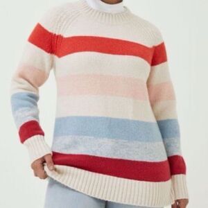 FAT FACE Soul Adventure Multi Stripe Knitted Crew Neck Sweater Womens size 2